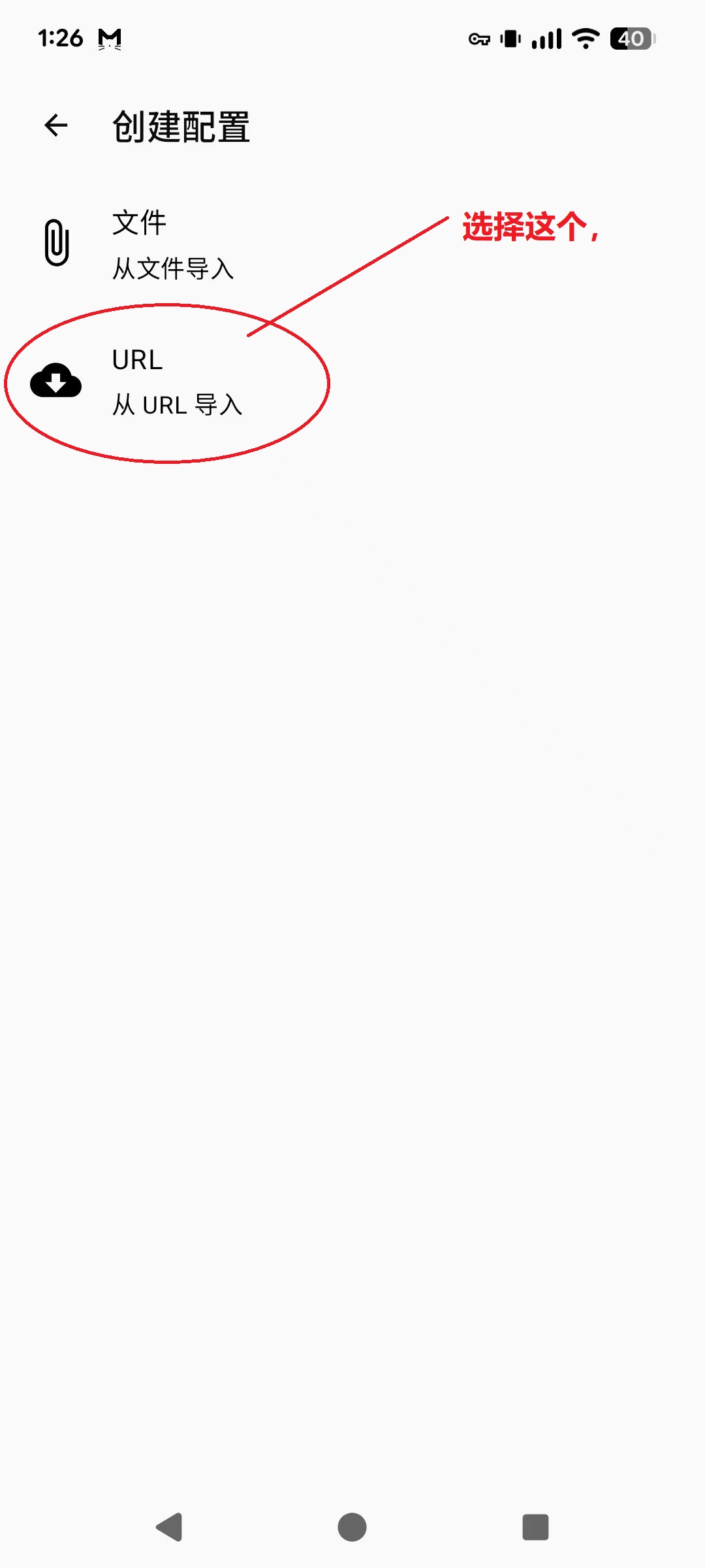 选择从 URL 导入